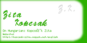 zita kopcsak business card